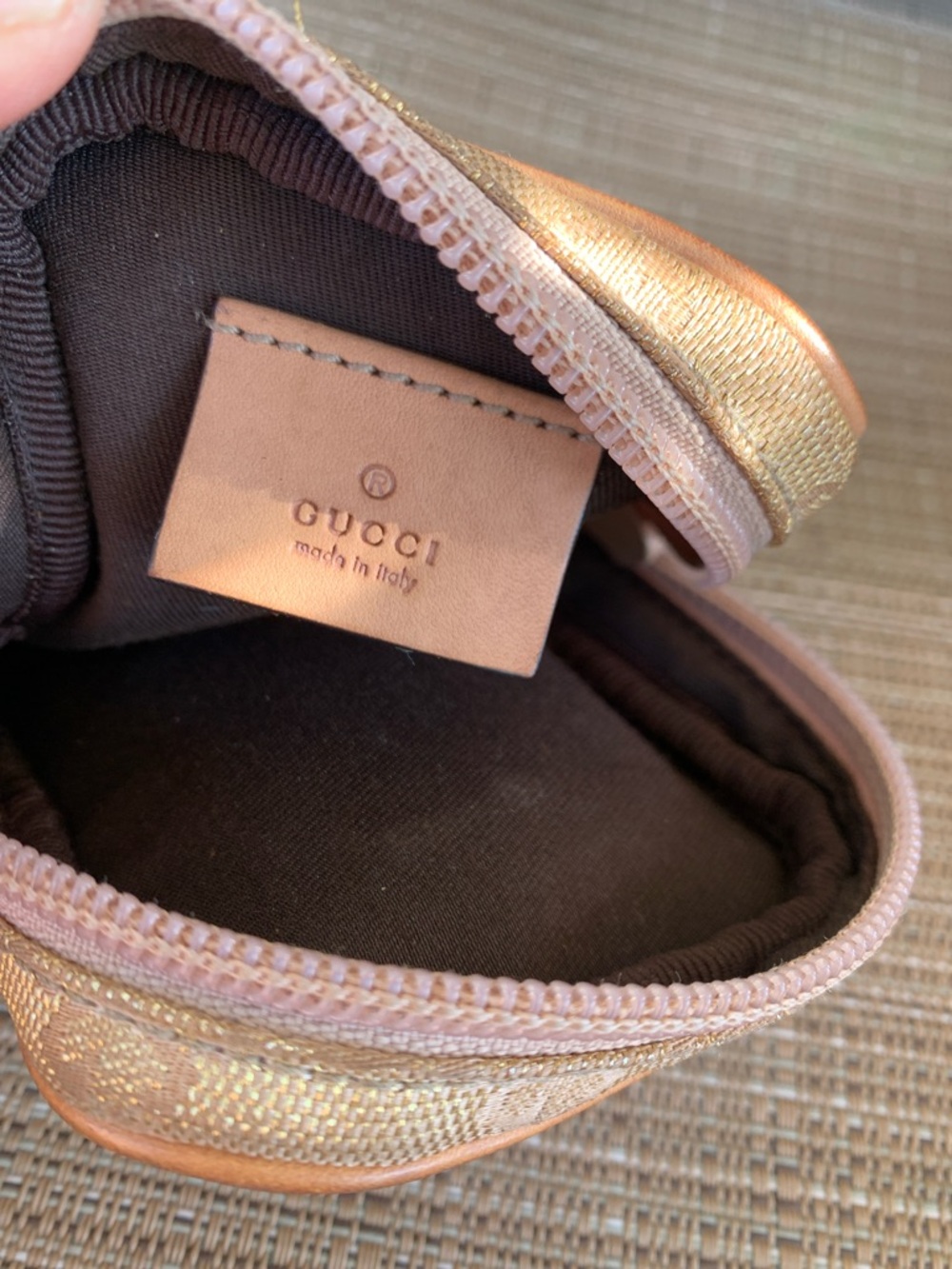 Gucci Monogram Canvas Pouch with Gold Plate cigarette wallet - Picture 7 of 9